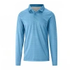 Uv Skinz Long Sleeve Performance Polo In Lagoon Eagle Stripe