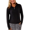 Uv Skinz Long Sleeve Quarter Zip Sun & Swim Shirt In Black
