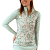 Uv Skinz Long Sleeve Quarter Zip Sun & Swim Shirt In Island Canopy