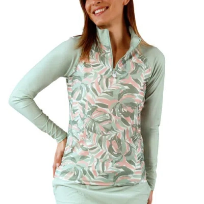 Uv Skinz Long Sleeve Quarter Zip Sun & Swim Shirt In Island Canopy