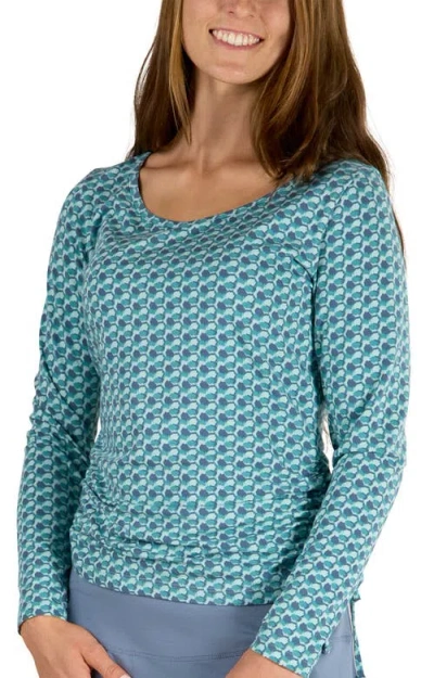 Uv Skinz Long Sleeve Ruched Everyday Tee In Blue