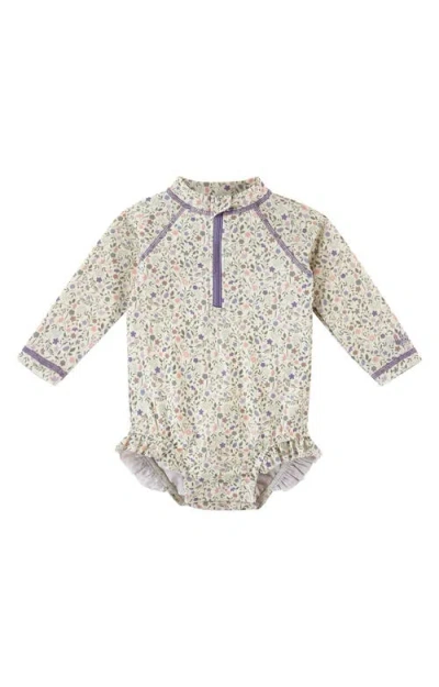 Uv Skinz Babies'  Long Sleeve Ruffle Legged Swim Suit In Gray