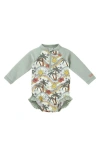 Uv Skinz Babies'  Long Sleeve Ruffle Legged Swim Suit In Gray