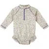 Uv Skinz Long Sleeve Ruffle Legged Swim Suit In Gray