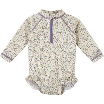Uv Skinz Kids'  Long Sleeve Ruffle Legged Swim Suit In Gray