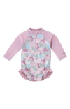 Uv Skinz Babies'  Long Sleeve Ruffle Legged Swim Suit In Purple
