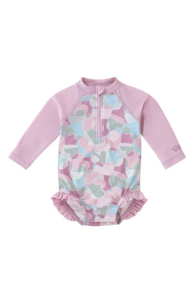 Uv Skinz Babies'  Long Sleeve Ruffle Legged Swim Suit In Purple