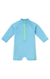 Uv Skinz Babies'  Long Sleeve Swim Romper In Blue