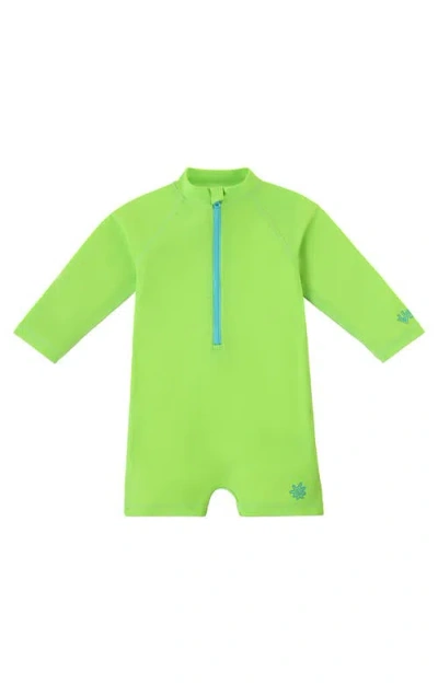 Uv Skinz Babies'  Long Sleeve Swim Romper In Green