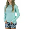 Uv Skinz Ls Crew Sun & Swim Shirt In Beach Glass