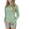 Uv Skinz Ls Crew Sun & Swim Shirt In Sage