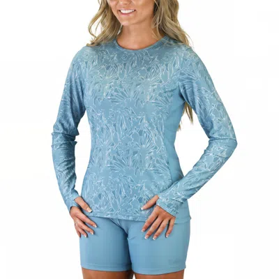 Uv Skinz Ls Crew Sun & Swim Shirt In Waterfall Splash
