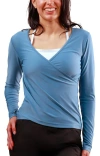 Uv Skinz Ls Reverse Neck Sun & Swim Shirt In Blue