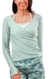 Uv Skinz Ls Reverse Neck Sun & Swim Shirt In Green