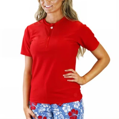 Uv Skinz Quarter Zip Crew Sun & Swim Shirt In Dark Red