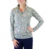Uv Skinz Quarter Zip Vented Sun Shirt In Painted Eden