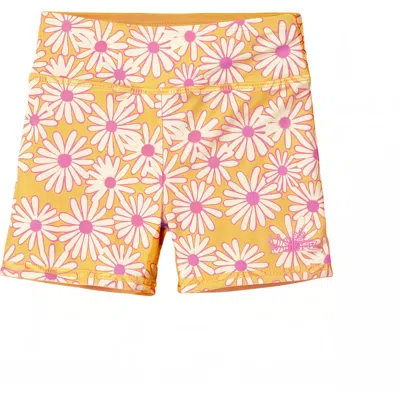 Uv Skinz Babies'  Reversible Active Swim Shorts In Sunshine Daisies/marigold