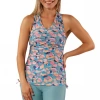 Uv Skinz Ruched Tank Top In California Poppies