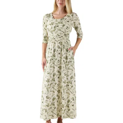 Uv Skinz Scoop Neck Maxi Dress In Ivory Meadows