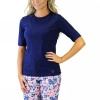 Uv Skinz Short Sleeve Crew Sun & Swim Shirt In Dark Navy