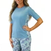Uv Skinz Short Sleeve Crew Sun & Swim Shirt In Watercolor Tie-dye