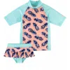 Uv Skinz Short Sleeve Sunny Swim Set In Pineapple Toss