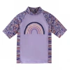Uv Skinz Short Sleeve Sunny Swim Shirt In Lavender Fields