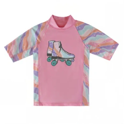 Uv Skinz Babies'  Short Sleeve Sunny Swim Shirt In Rollin Along