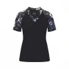 Uv Skinz Short Sleeve V-neck Sun & Swim Shirt In Black Paradise
