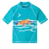 Uv Skinz Ss Sport Sun & Swim Shirt In Scuba Blue Surfing Sloth