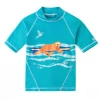 Uv Skinz Ss Sport Sun & Swim Shirt In Scuba Blue Surfing Sloth