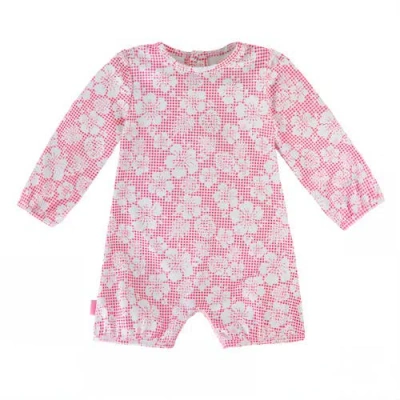 Uv Skinz Babies'  Uv Sunzie In Pink Hibiscus Gingham