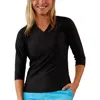 Uv Skinz V-neck Sun & Swim Shirt In Black