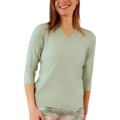 Uv Skinz V-neck Sun & Swim Shirt In Green