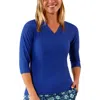 Uv Skinz V-neck Sun & Swim Shirt In Navy Blue