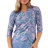 Uv Skinz V-neck Sun & Swim Shirt In Pastel Palms