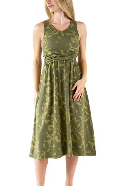 Uv Skinz V-neck Midi Dress With Pockets In Green