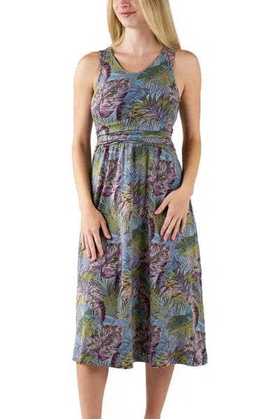 Uv Skinz V-neck Midi Dress With Pockets In Blue