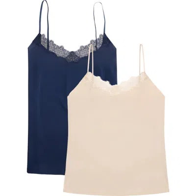 Uwila Warrior 2-pack Soft Seamless Camisoles With Lace In Blue