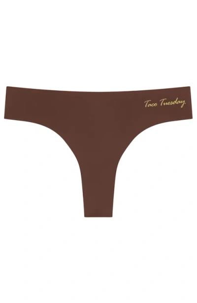 Uwila Warrior Days Of The Week Vip Thong In Chocolate