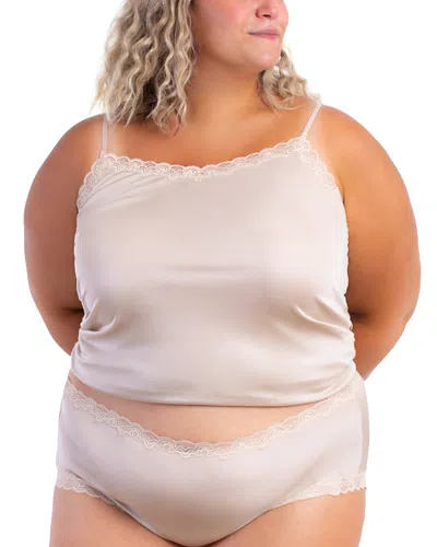 Uwila Warrior Lace Trim Silk Camisole In Neutral