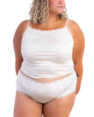 Uwila Warrior Lace Trim Silk Camisole In White