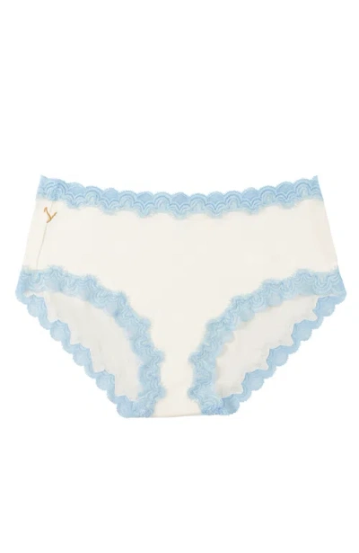Uwila Warrior Soft Silk Briefs With Contrast Lace In White