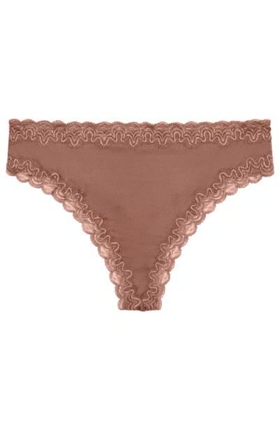 Uwila Warrior Soft Silk Thong Underwear In Brown