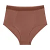 Uwila Warrior Women's Brown High Waisted Soft Silk Briefs- Toffee In Brown