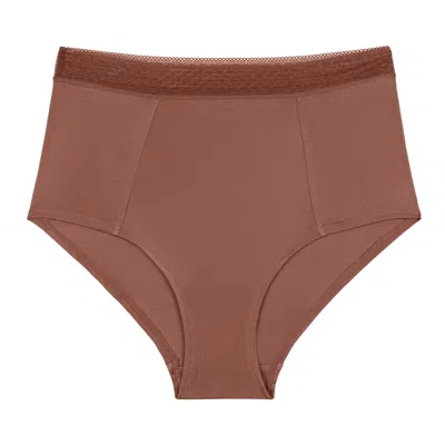 Uwila Warrior Women's Brown High Waisted Soft Silk Briefs- Toffee