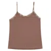 Uwila Warrior Women's Brown Soft Silk Lace Camisole - Toffee In Brown