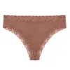 Uwila Warrior Women's Brown Soft Silk Thong Underwear - Toffee In Brown