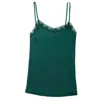 Uwila Warrior Women's Green Soft Silk Lace Camisole - Smoke Pine In Green