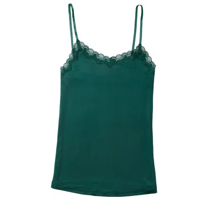 Uwila Warrior Women's Green Soft Silk Lace Camisole - Smoke Pine